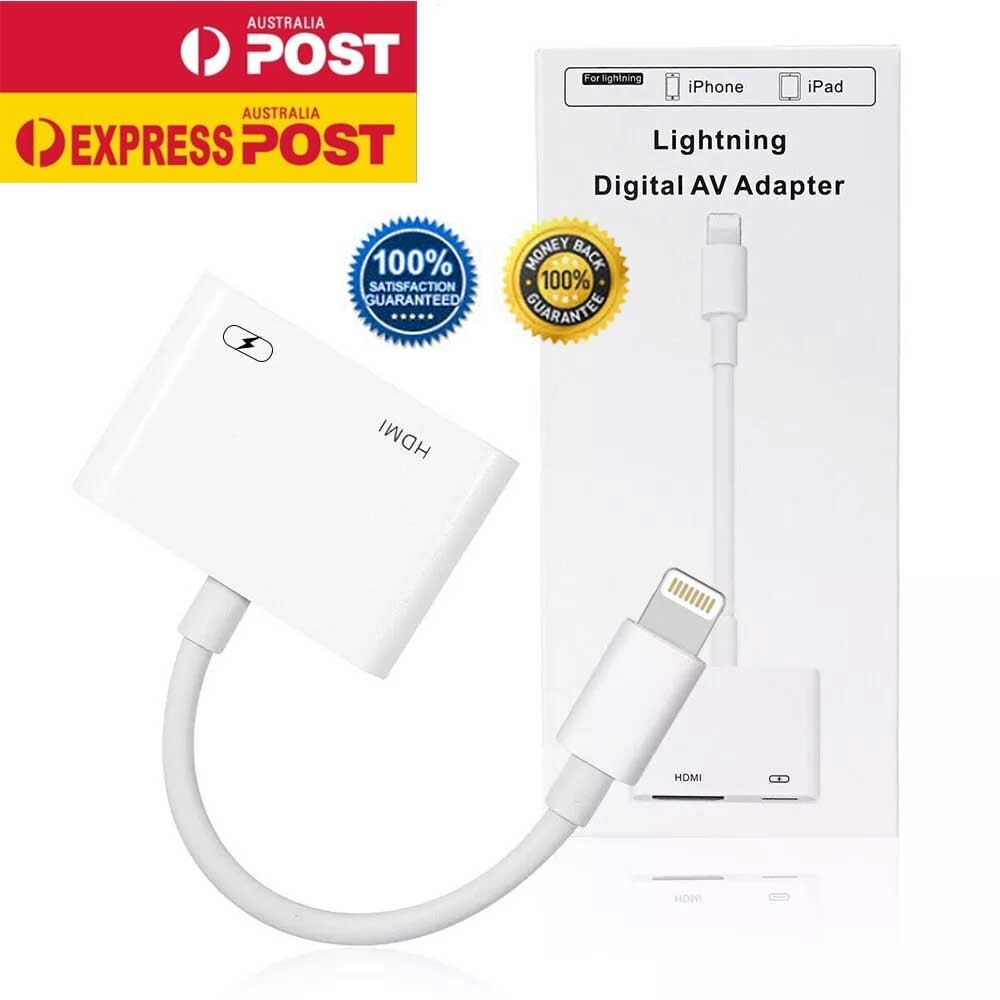 MFi Certified iPhone to HDMI AV Adapter For iPhone 14 13 12 11 iPad 1080p White