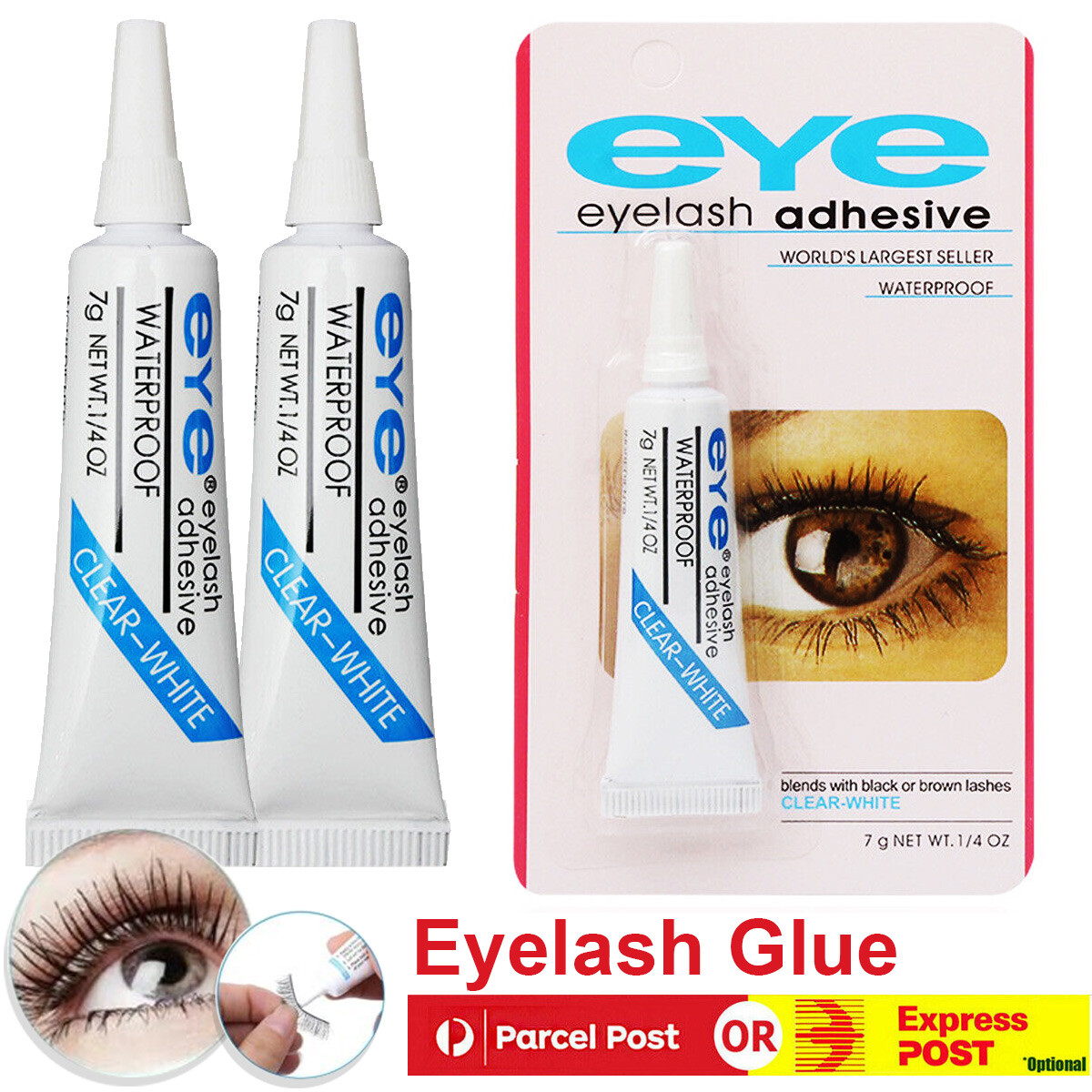 Eyelash Glue Waterproof White 7g Liquid 2PCS Extra Strong Holding Full Volume Au