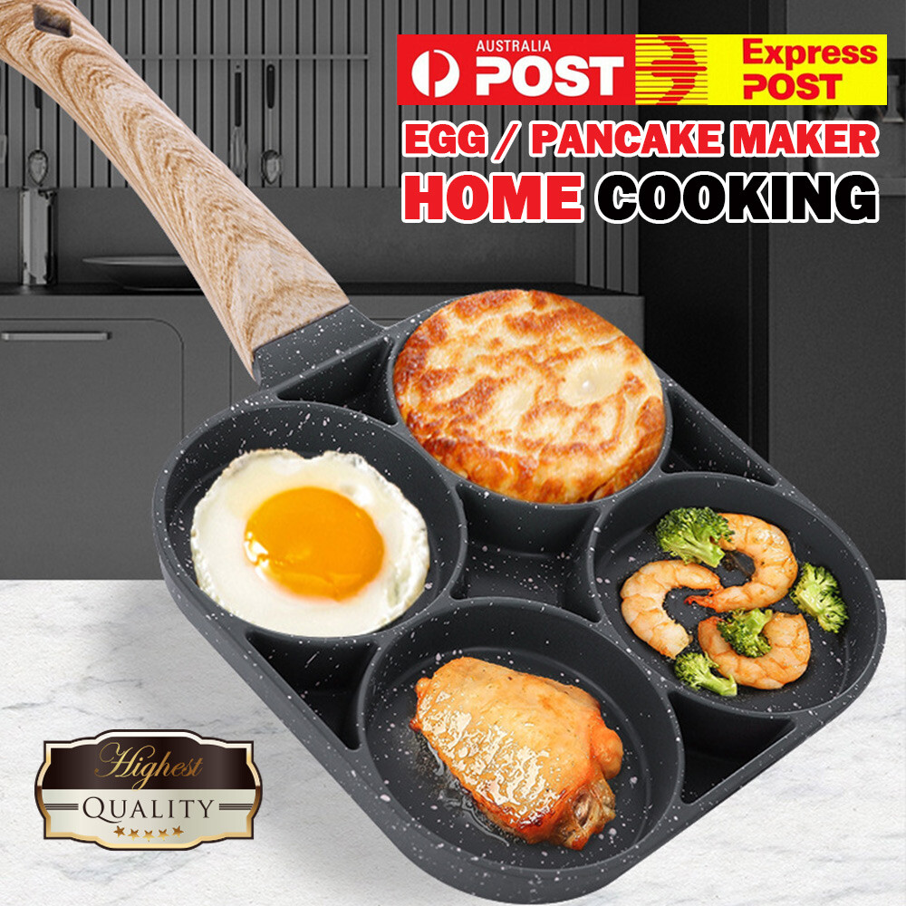 Fried Egg Burger Frying Pan Non-Stick Aluminium 13.6 inch 3 Hole Dishwasher Safe