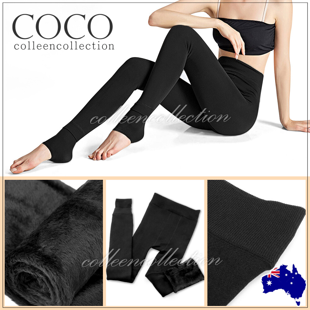 Women Warm Winter Fitness Leggings Thick Fleece Stretch Skinny Black Pants