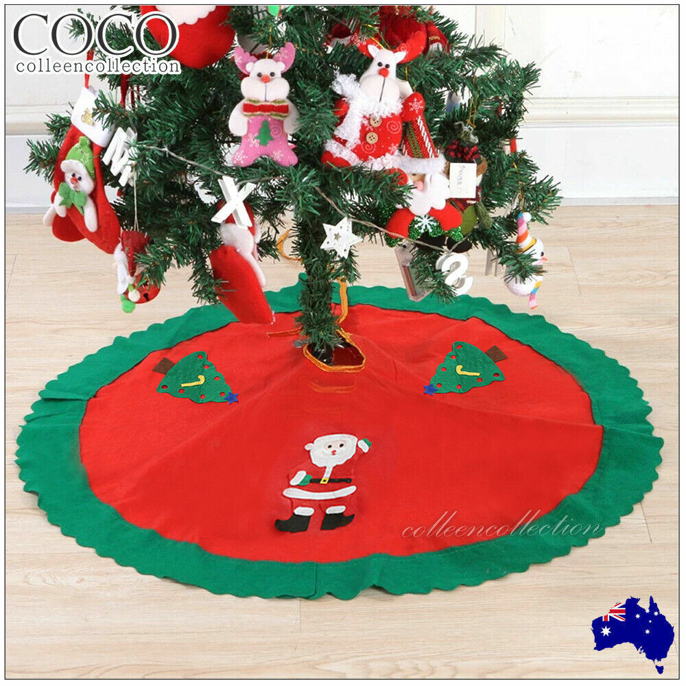 Christmas Tree Skirt Base Floor Mat Cover Plush 90cm Multicoloured Fabric