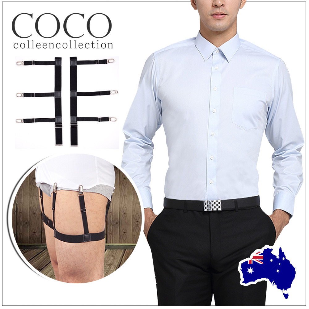 2pcs Men Shirt Stays Holder Garters Suspenders Military Uniform Non-slip Locking
