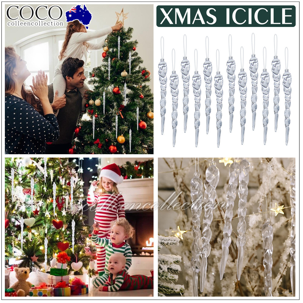 Merry Christmas Droplet Icicle OrnamentsTree Hanging Plastic Party Decoration