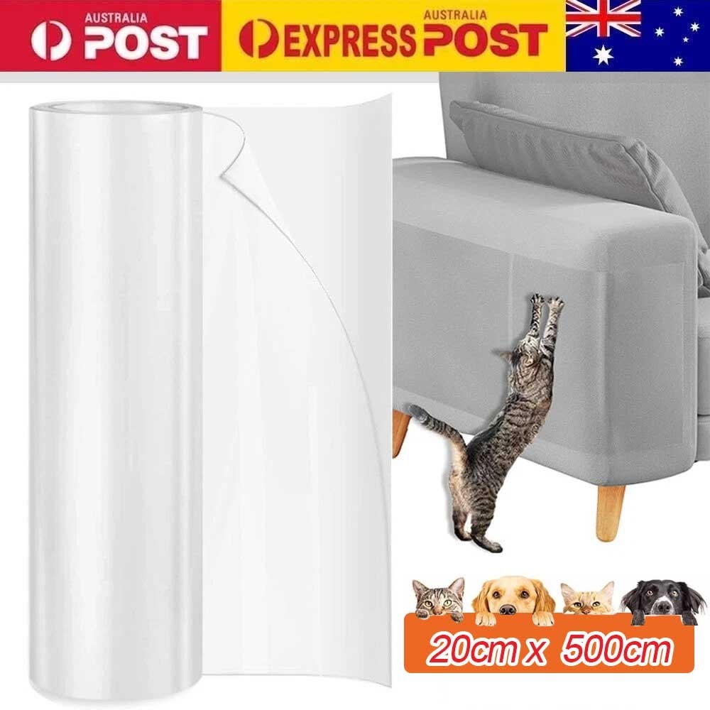 Cat Furniture Scratch Protector 20cm 5m Clear Flexible Vinyl Self-Adhesive Couch