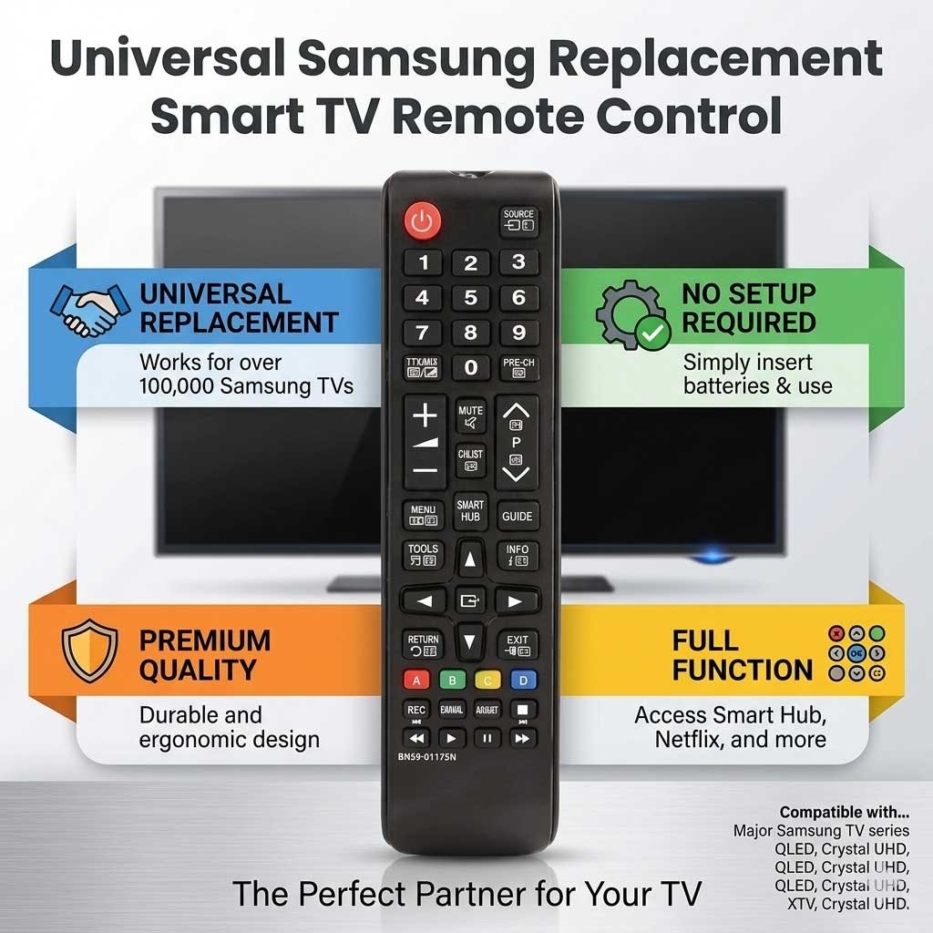 Universal Replacement Remote Control For Samsung Smart TV LED Wireless 5-10 4K
