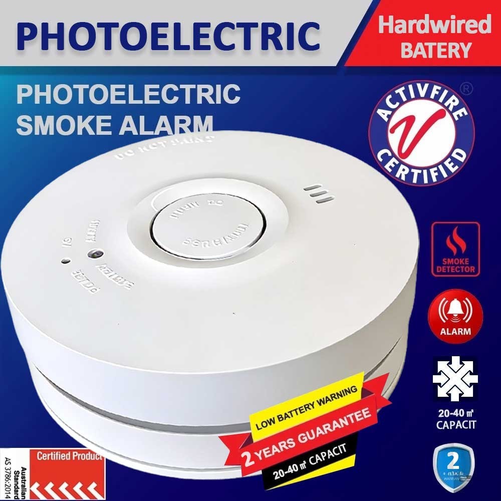 First Alert 9120B 220-240V Photoelectric Smoke Alarm Wired 9V Battery 3786 2014
