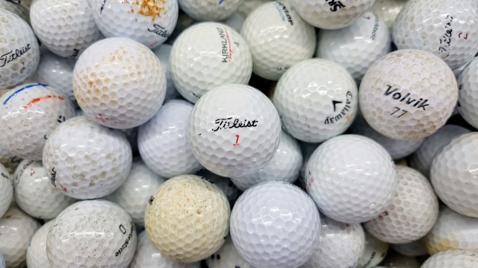 50 Mixed Brand Practice Golf Balls Titleist Nike Callaway Taylormade Srixon