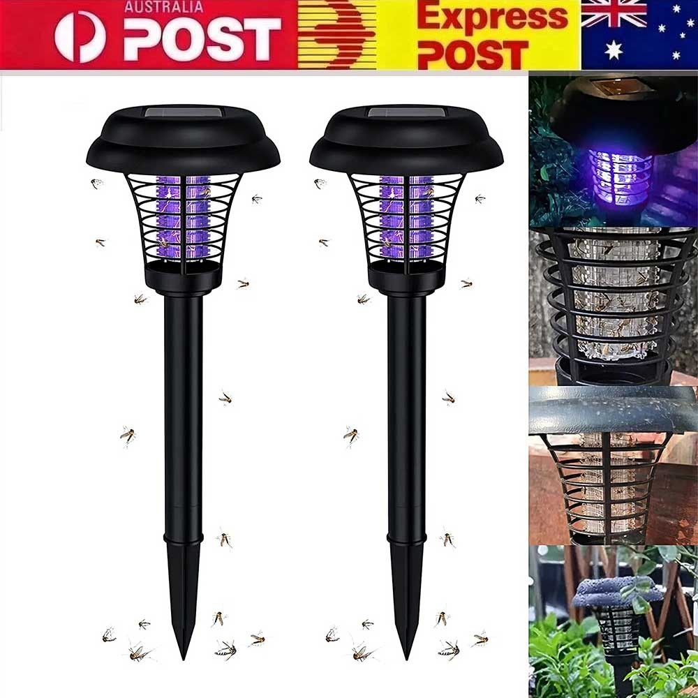 Solar Powered Mosquito Zapper Outdoor Garden Patio Camping Waterproof LED Light