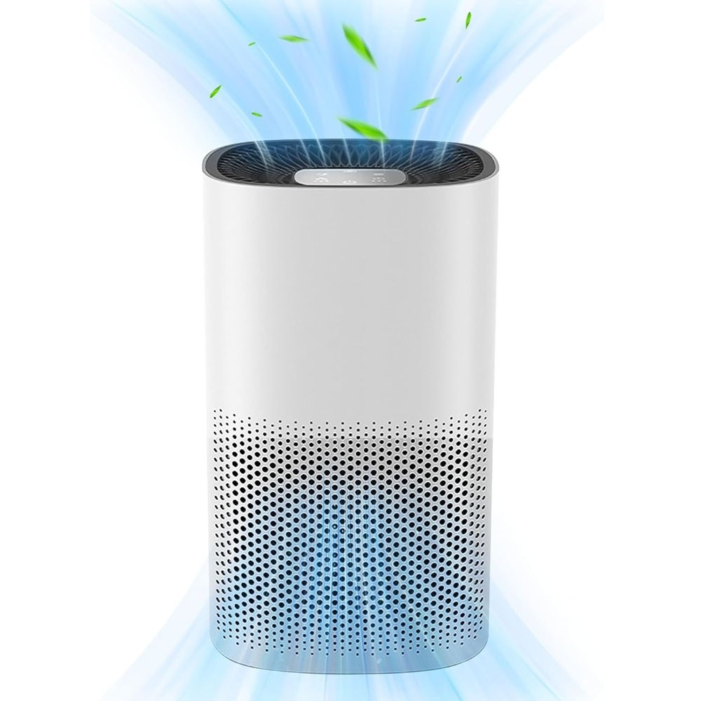 Fresh Living True HEPA Air Purifier Portable White 30m Filter Indicator UV Light