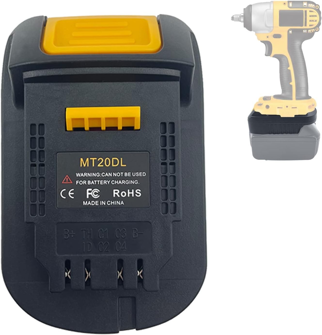 MT20DL Battery Adapter for Makita 18V To DeWalt 20V DCB200 Li-ion Black ABS Tool