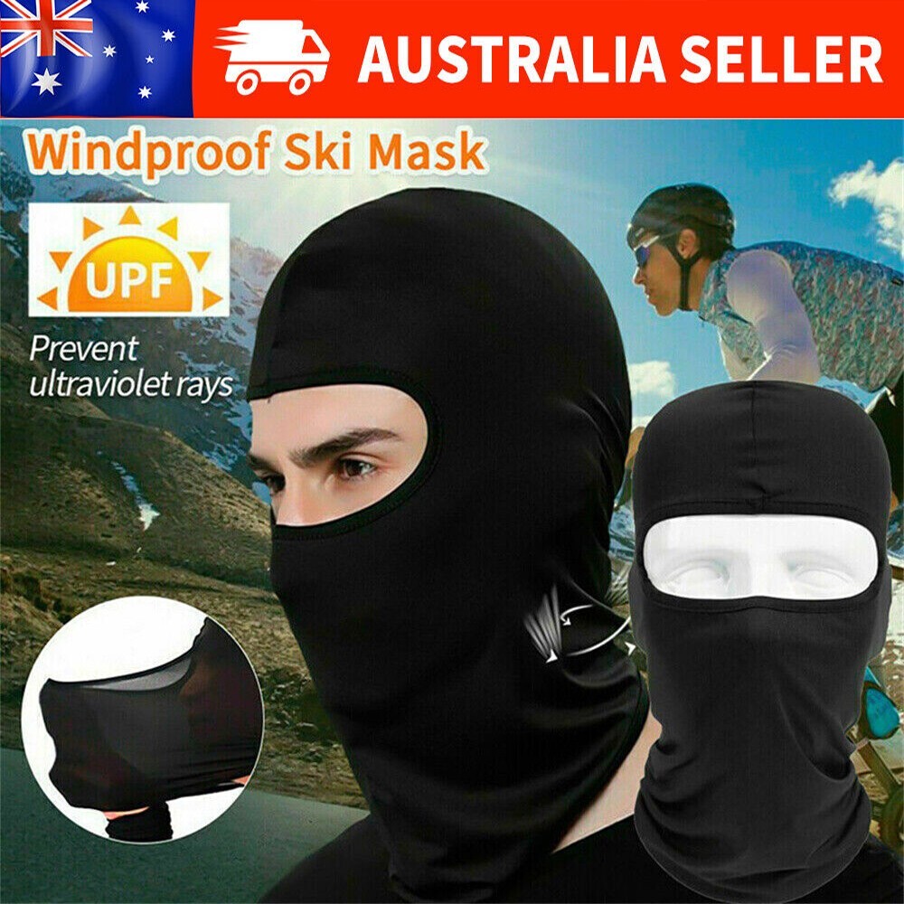 Outdoor Neck Mask Scarf Ski Full Face Cycling Head Balaclava Black Polyester One