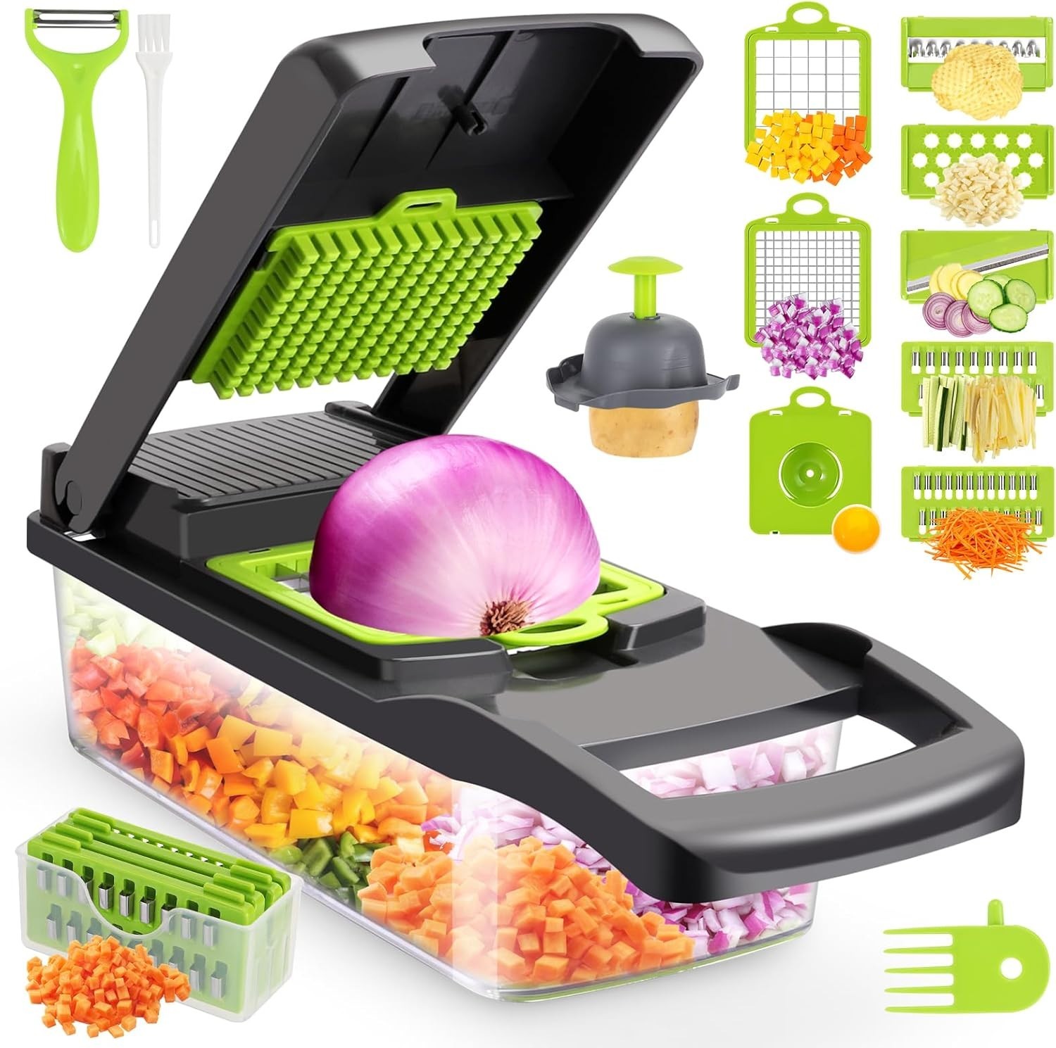 Multi-Function Kitchen Cutter Vegetable Chopper & Slicer 16 Stainless Steel Food