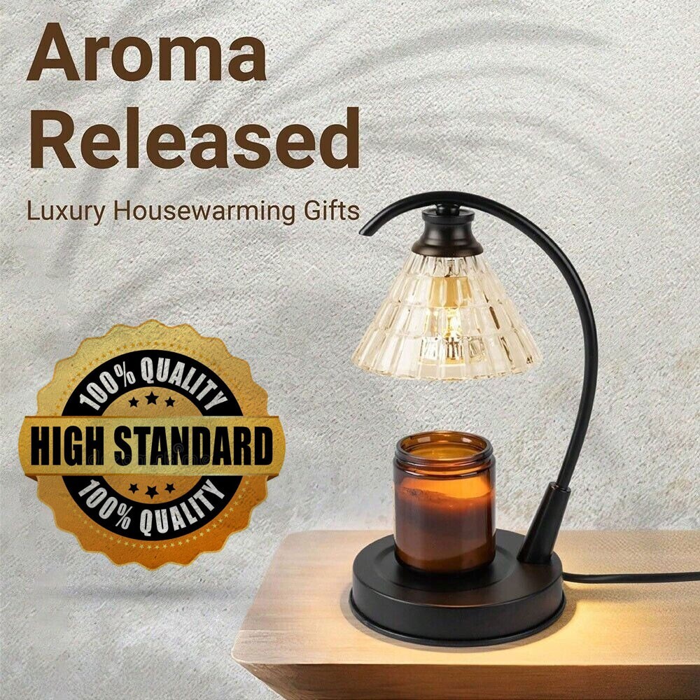 Aromatherapy Melting Wax Lamp Dimmable Candle Warmer Electric Black Adjustable
