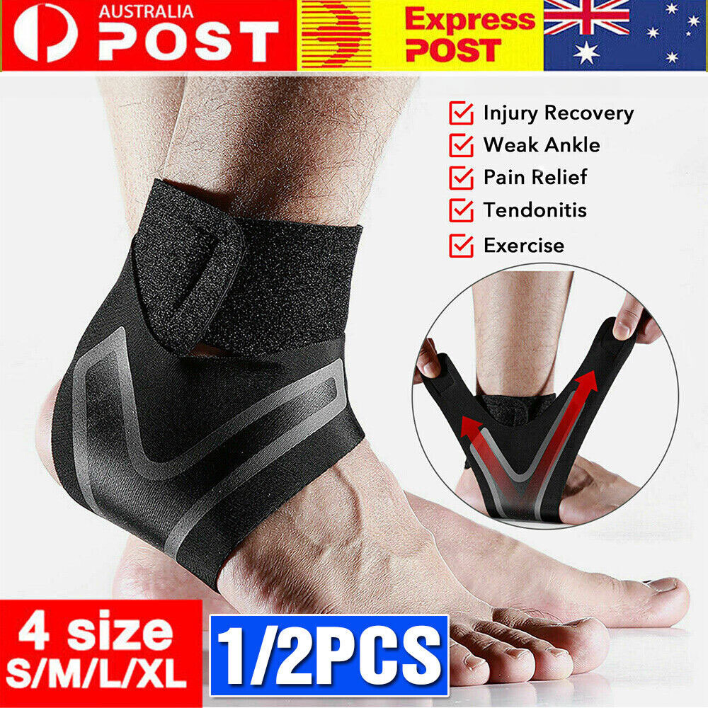 Heel Ankle Brace Compression Support Adjustable Black S Left Only Foot Pain Wrap