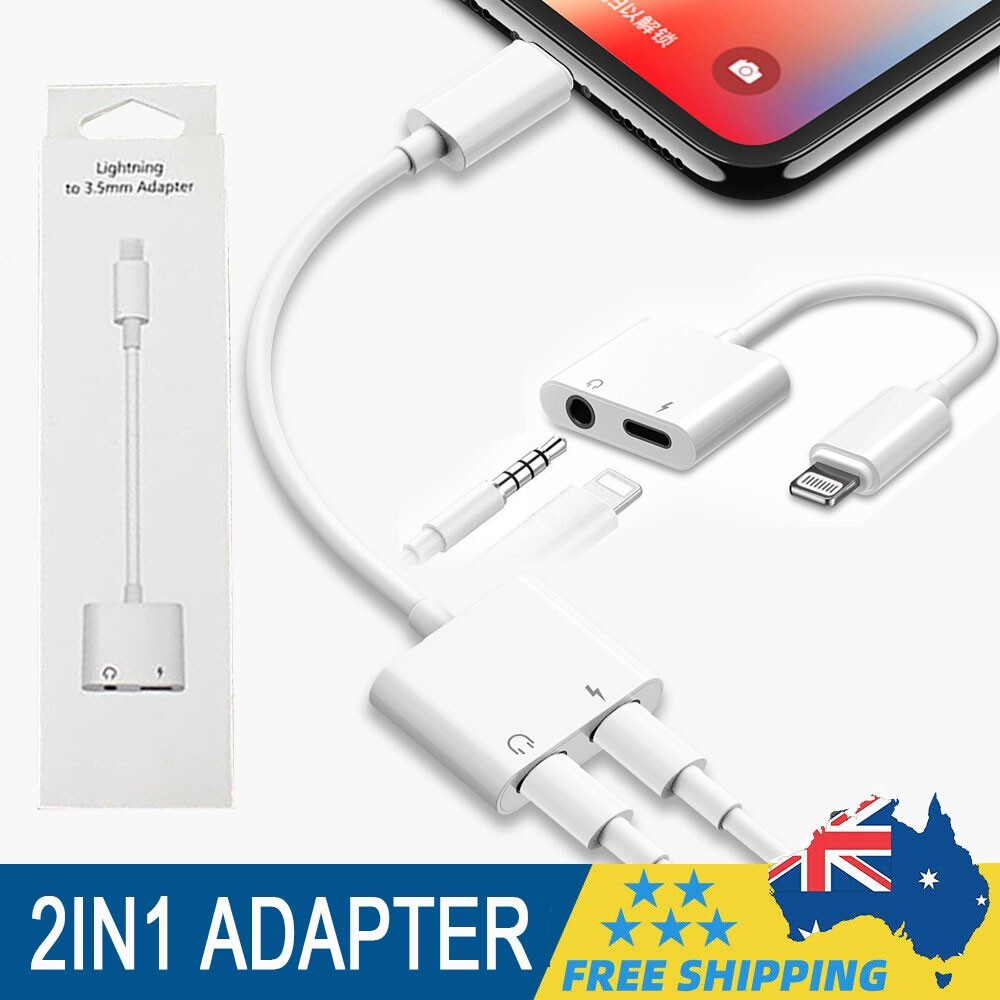 iPhone Headphone Adapter 2 in 1 3.5mm AUX Charger MFi Certified 24bit 48kHz iOS