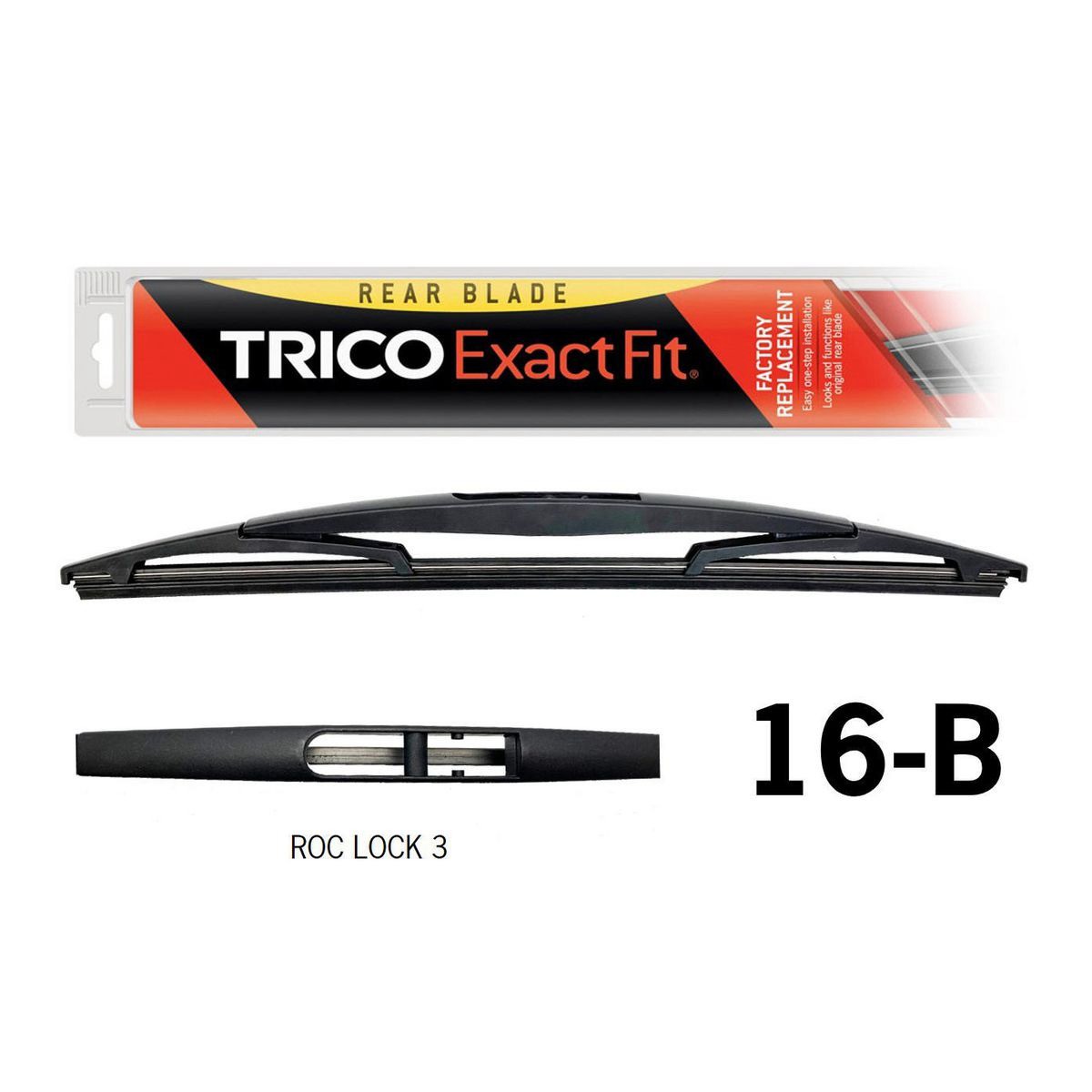 Trico Exact Fit Rear Wiper Blade Roc Lock 3 400mm (16 inch) - 16-B Auto