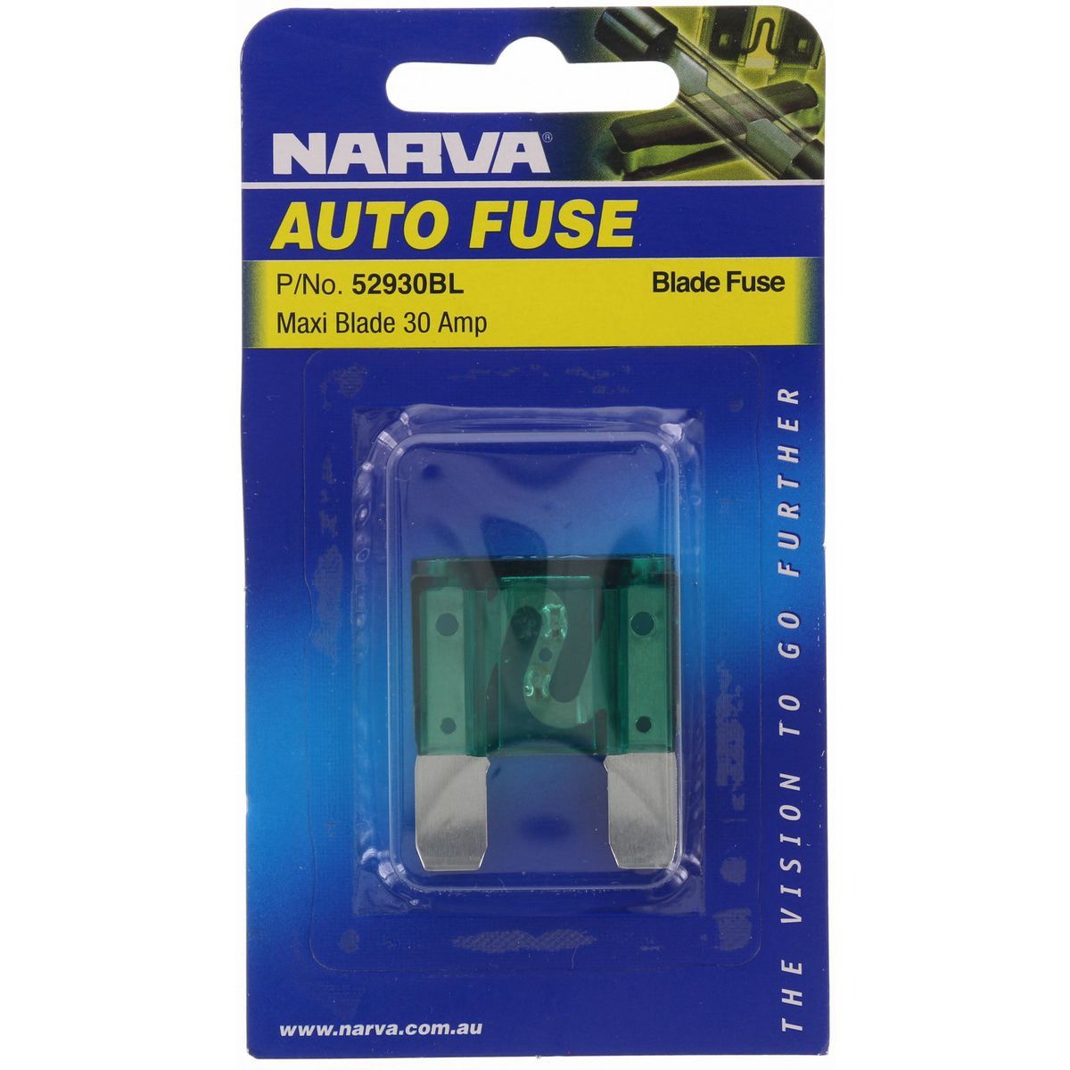 Narva Maxi Blade Fuse 30A Green 1 Pce - 52930BL Car Wiring Adapter Auto Part