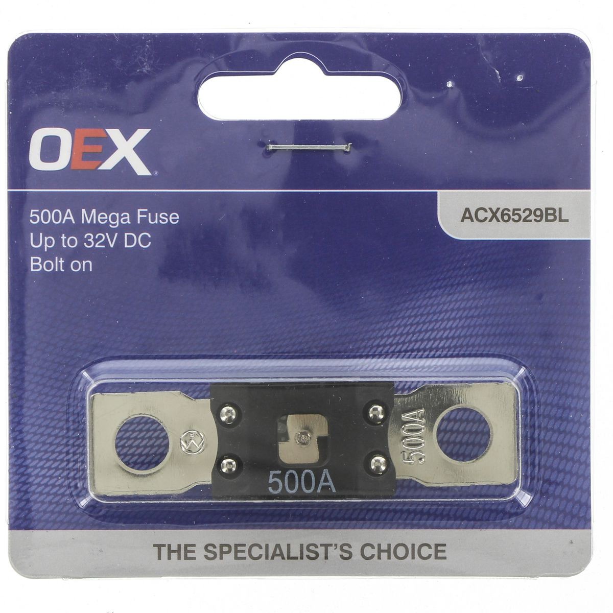 OEX Mega Fuse, 500A Bolt On - Single Pack - ACX6529BL Car Wiring Adapter