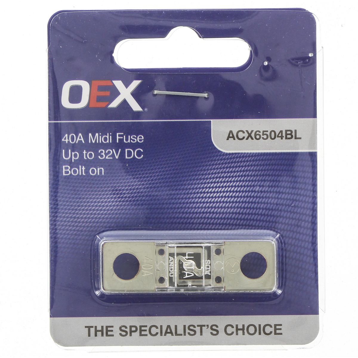 OEX Midi Fuse, 40A Bolt On - Single Pack - ACX6504BL Car Wiring Adapter