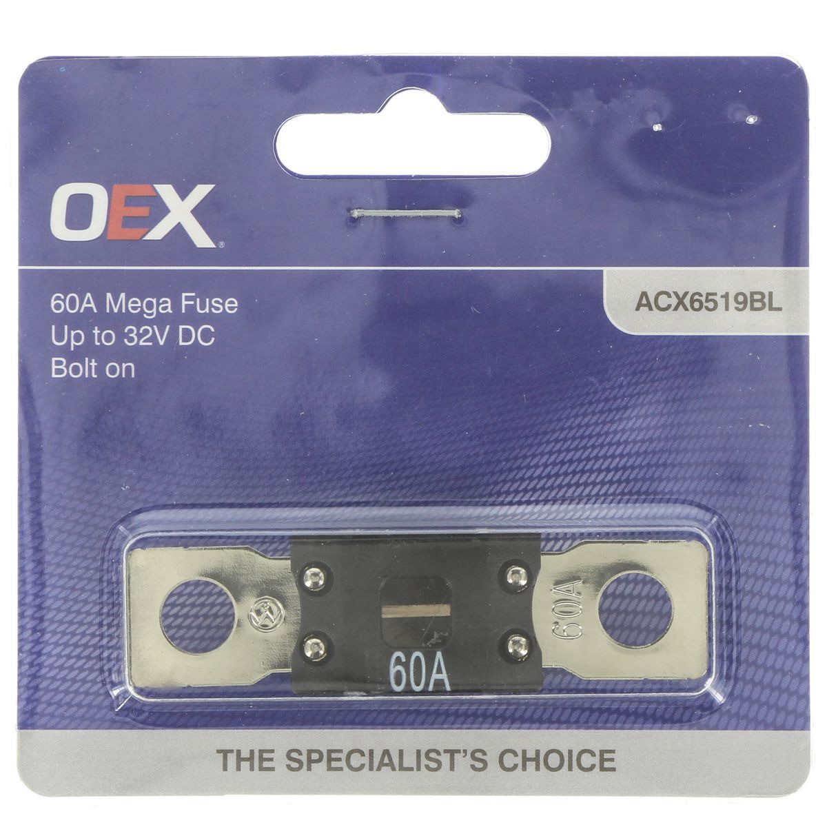OEX Mega Fuse, 60A Bolt On - Single Pack - ACX6519BL Car Wiring Adapter