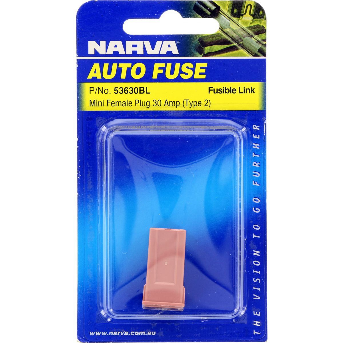 Narva Fusible Link Mini Female Type 2 30A Pink 1 Pce - 53630BL Car Wiring