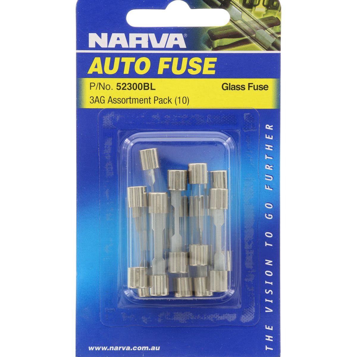 Narva Glass Fuse Assortment 10 Pce - 52300BL Car Wiring Adapter Auto Part