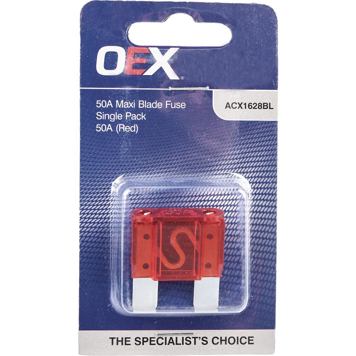OEX Maxi Blade Fuse, 50A Red - Single Pack - ACX1628BL Car Wiring Adapter