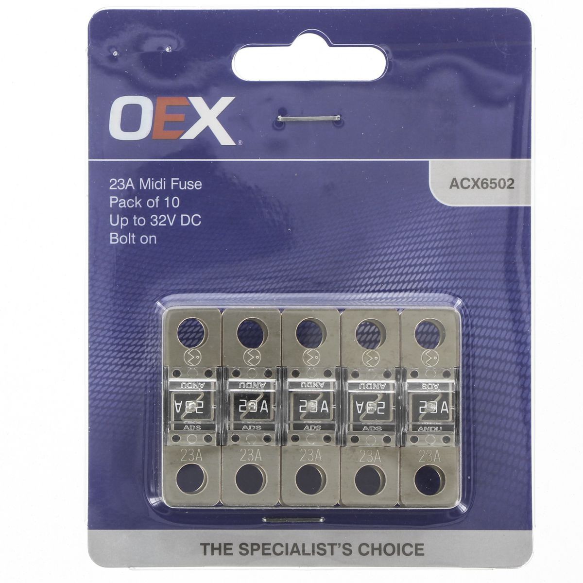 OEX Midi Fuse, 23A Bolt On - Pack of 10 - ACX6502 Car Wiring Adapter