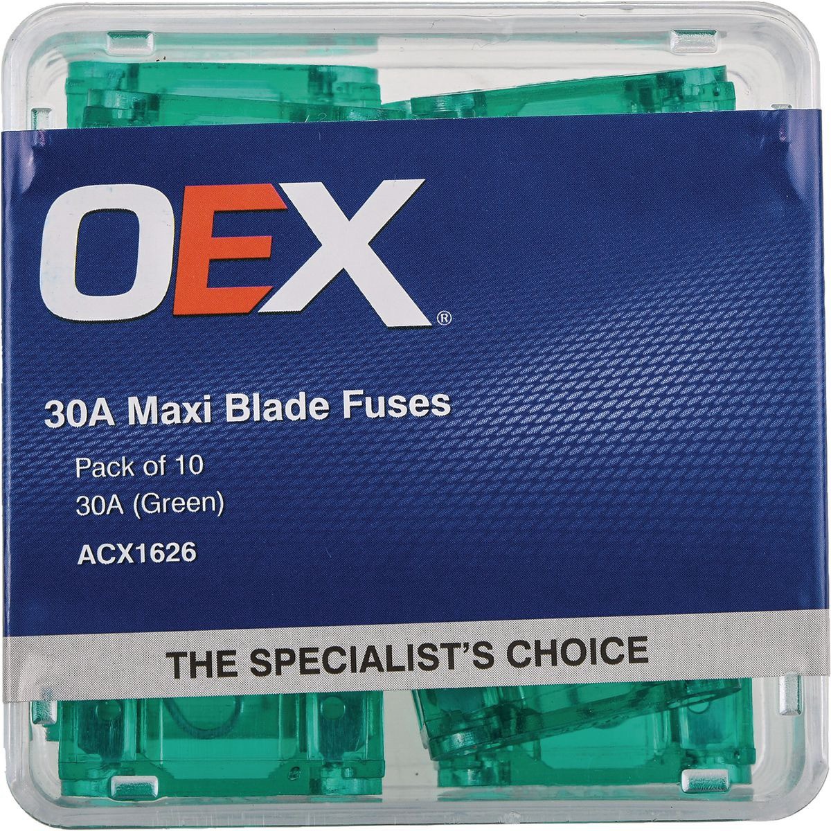 OEX Maxi Blade Fuse, 30A Green - Pack of 10 - ACX1626 Car Wiring Adapter