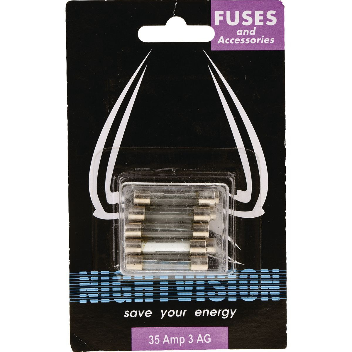 Revolution Glass Fuse 3Ag 35A 10Pk - 63-50350NV Car Wiring Adapter