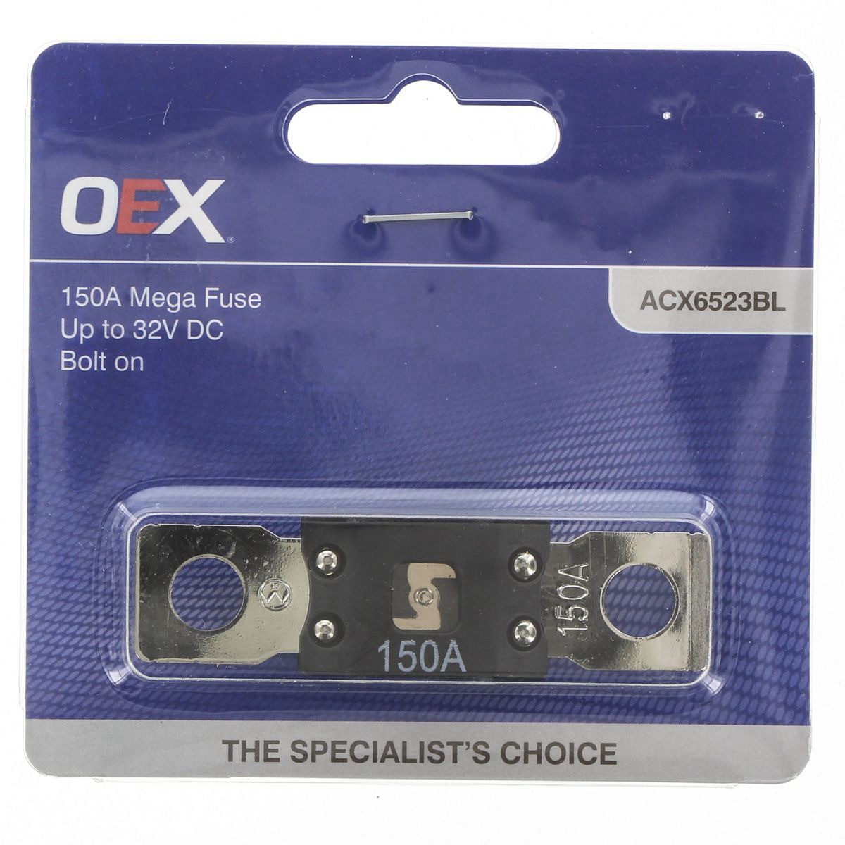 OEX Mega Fuse, 150A Bolt On - Single Pack - ACX6523BL Car Wiring Adapter