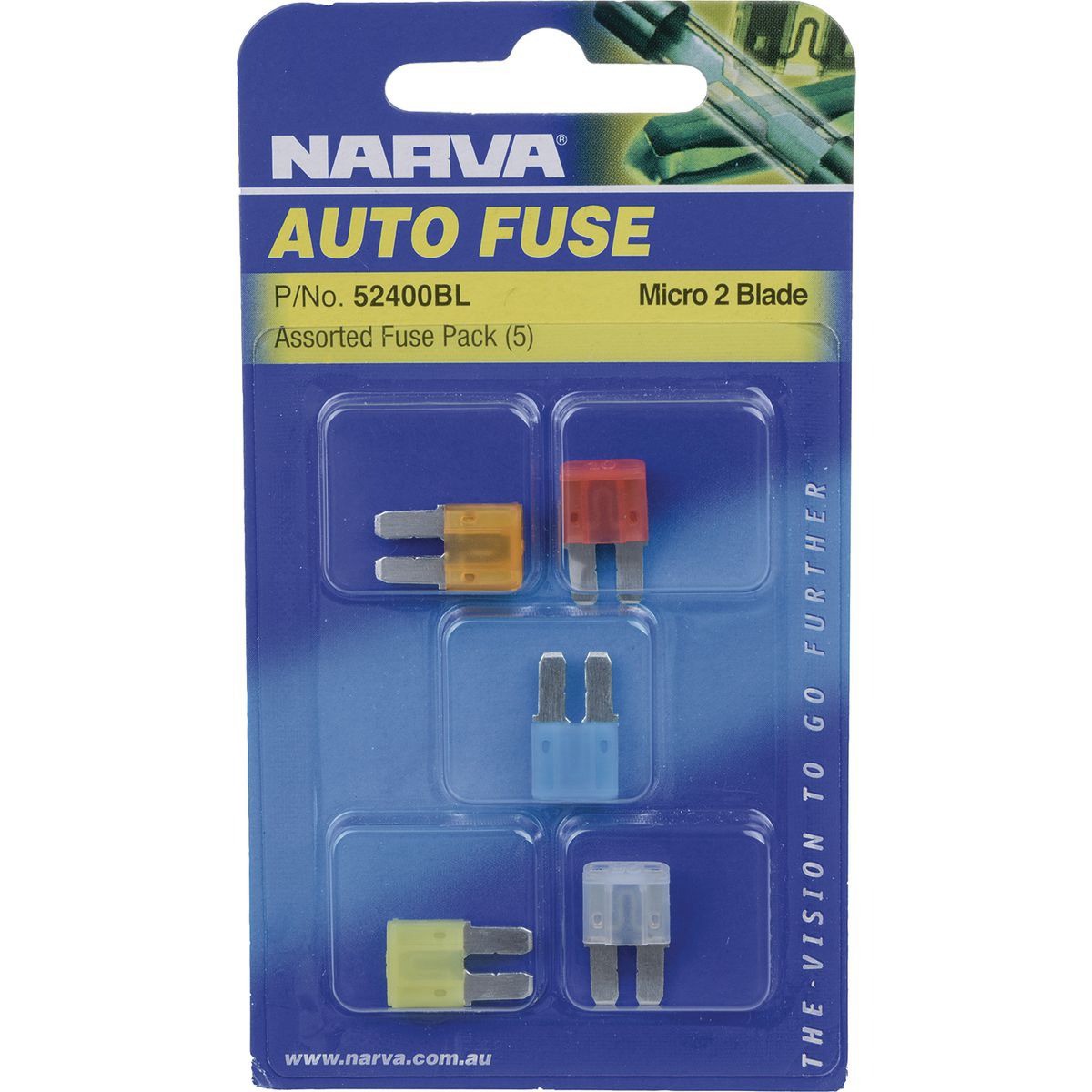 Narva Micro 2 Blade Fuse Assortment 5 Pce - 52400BL Car Wiring Adapter Auto Part
