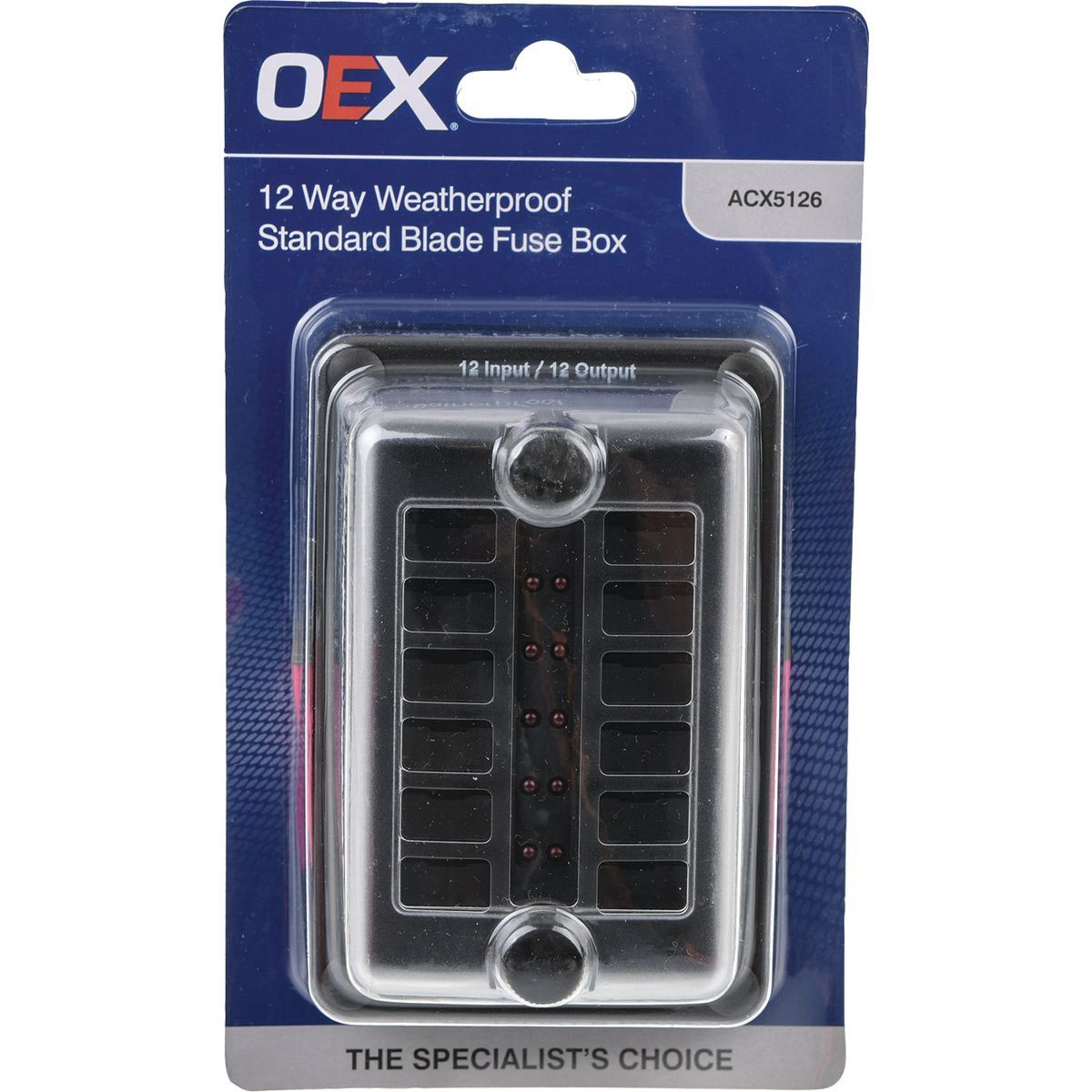 OEX 12 Way Weatherproof Standard Blade Fuse Box - ACX5126 UHF Radio 4WD Adapter