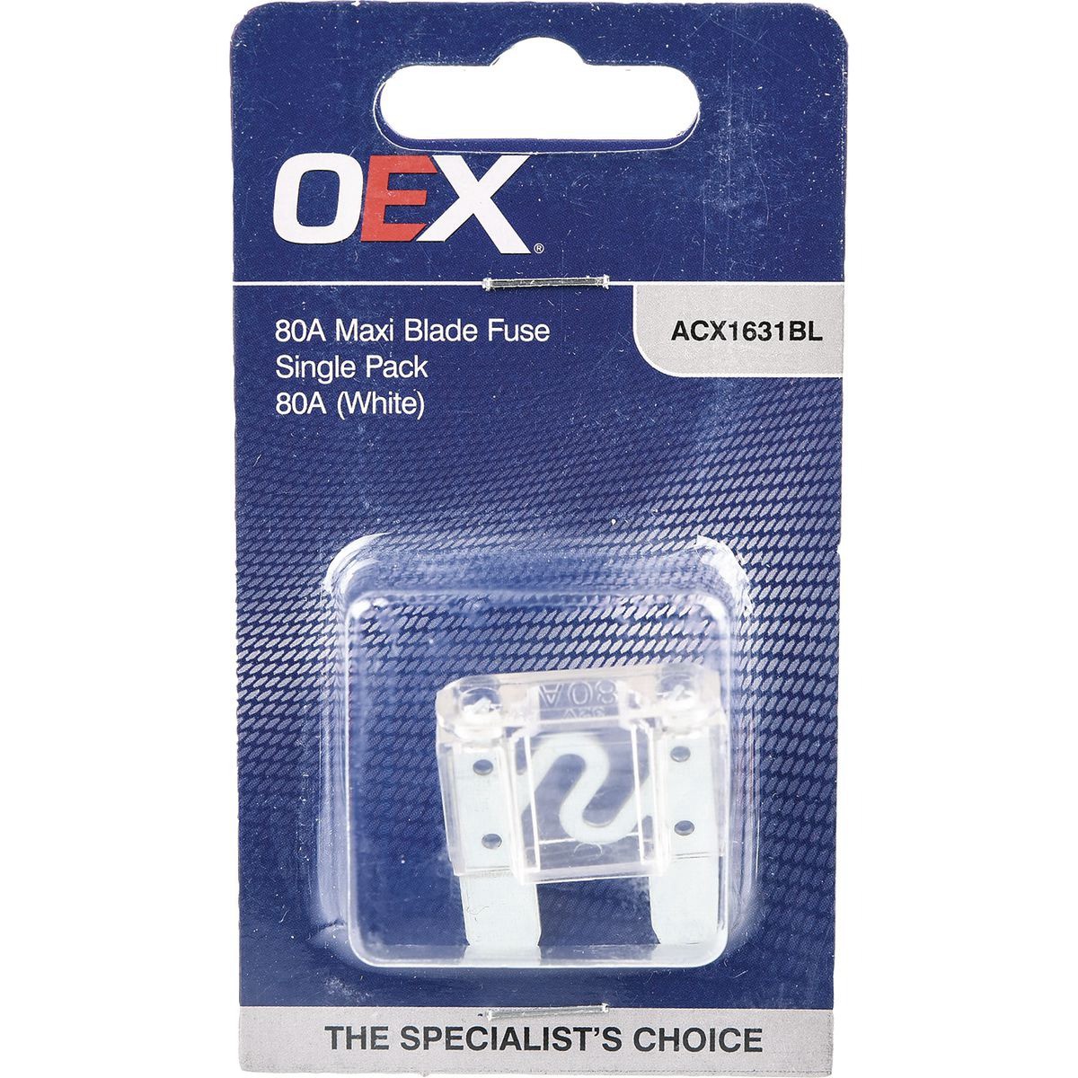 OEX Maxi Blade Fuse, 80A White - Single Pack - ACX1631BL Car Wiring Adapter