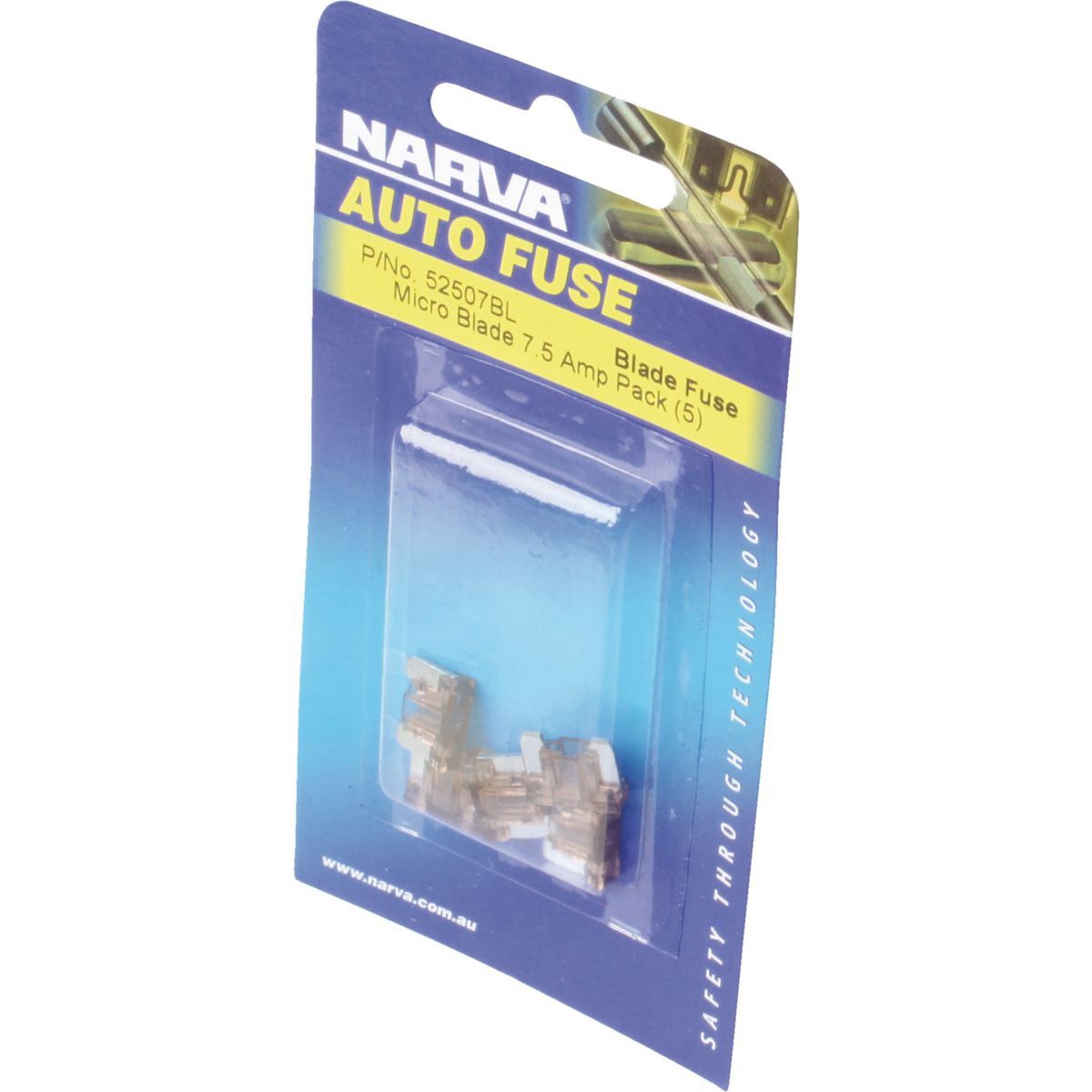 Narva Micro Blade Fuse 7.5A 5 Pce - 52507BL Car Wiring Adapter Auto Part