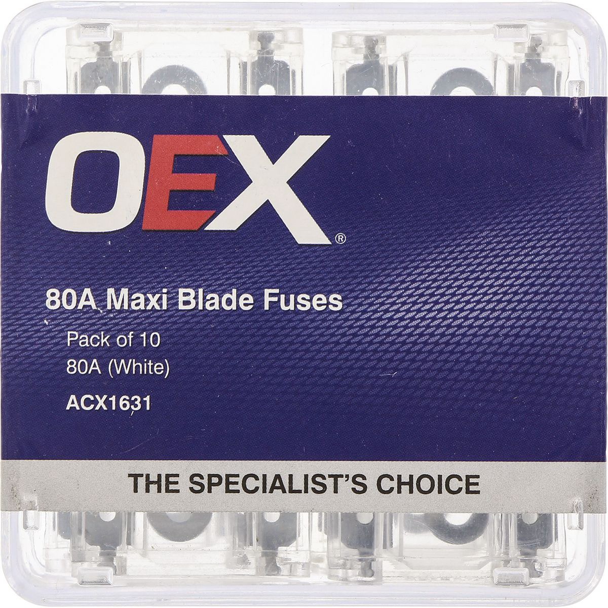 OEX Maxi Blade Fuse, 80A White - Pack of 10 - ACX1631 Car Wiring Adapter
