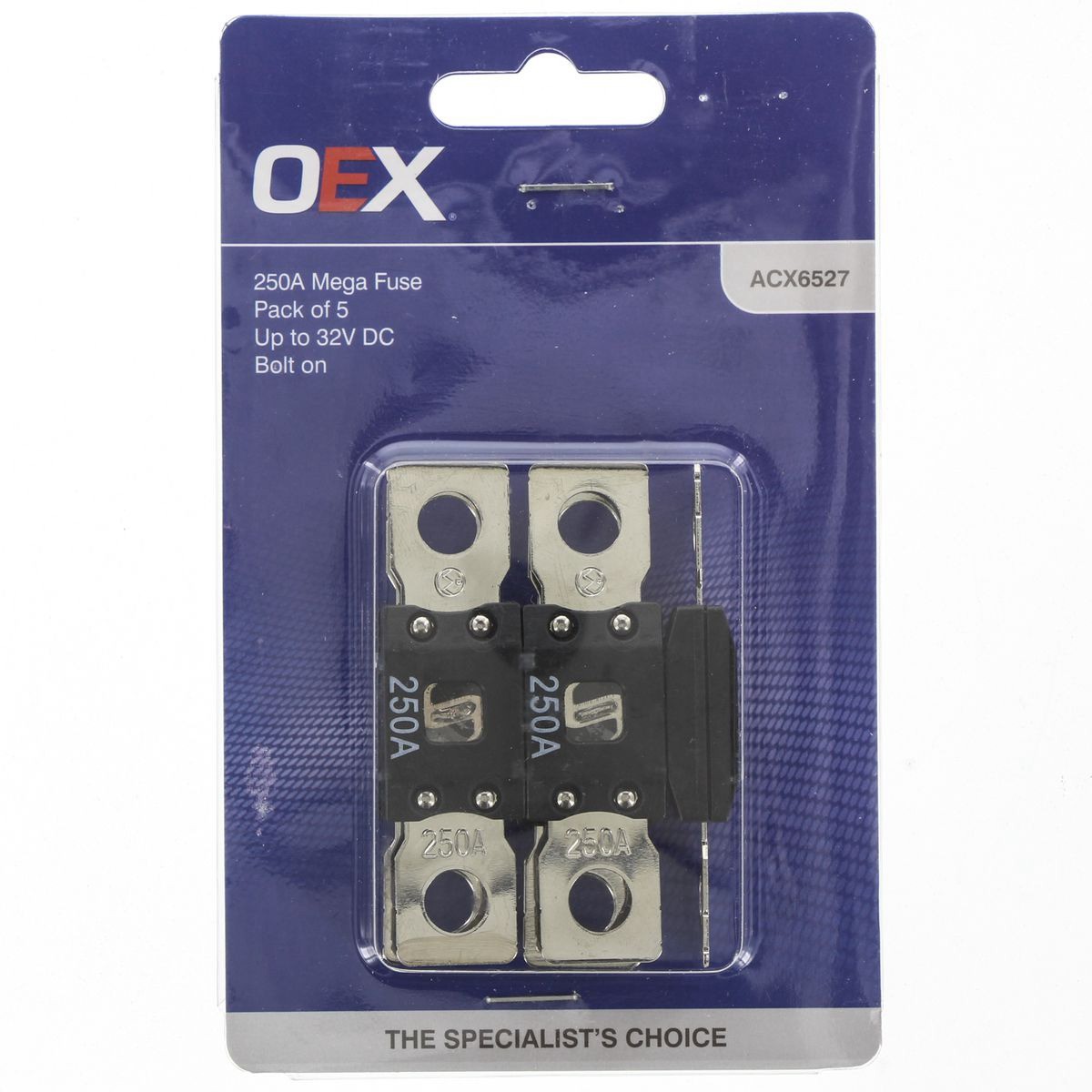 OEX Mega Fuse, 250A Bolt On - Pack of 5 - ACX6527 Car Wiring Adapter