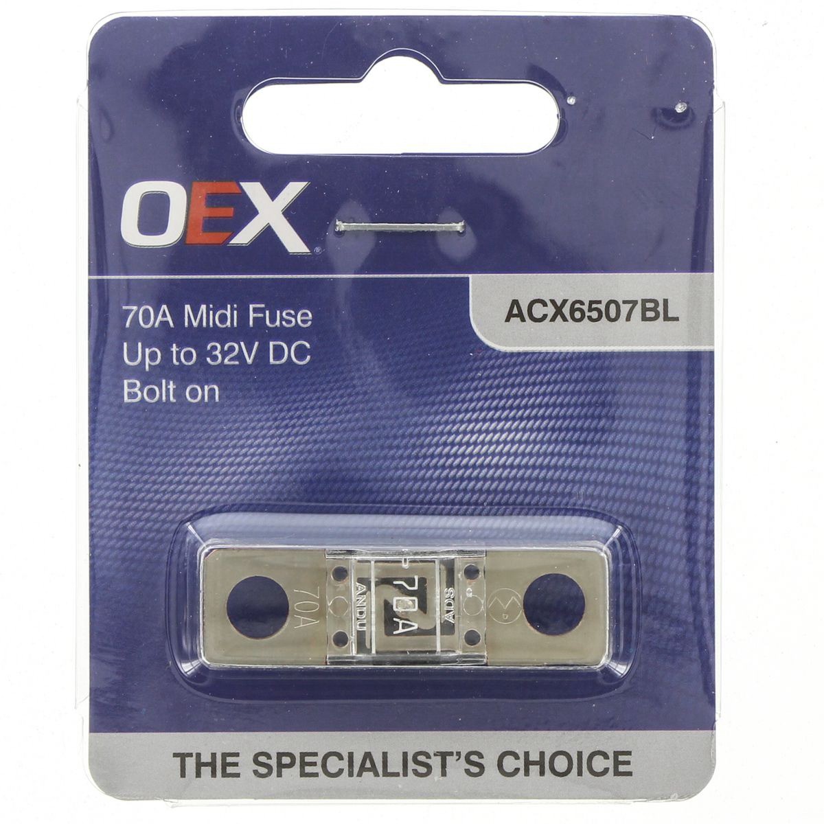 OEX Midi Fuse, 70A Bolt On - Single Pack - ACX6507BL Car Wiring Adapter