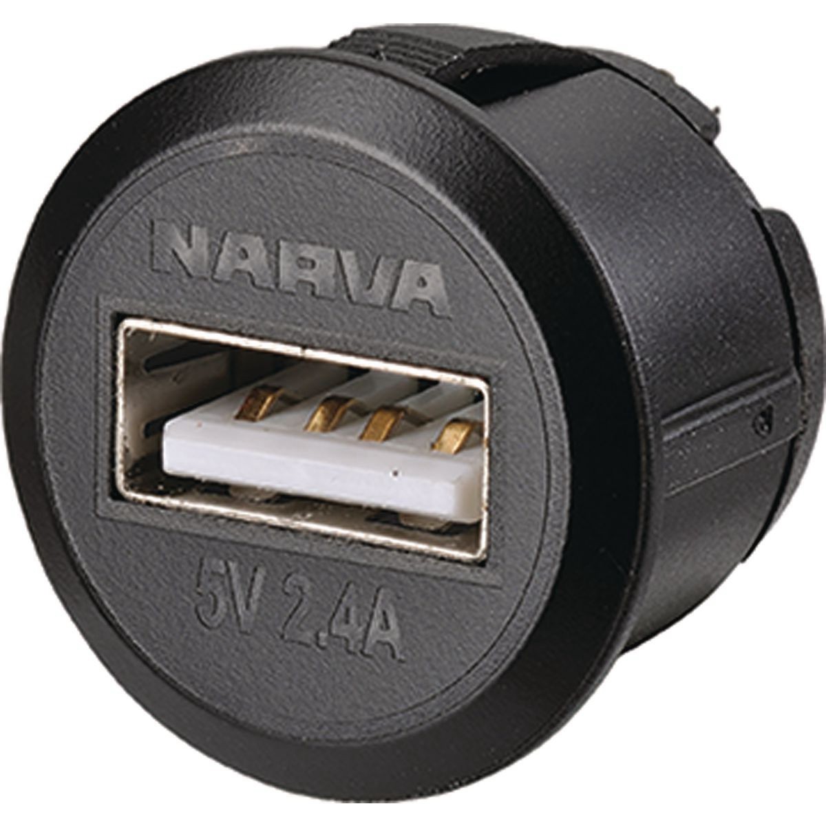 Narva Mini Flush Mount USB Socket - 81100BL Car Charger 4WD Workshop Tool