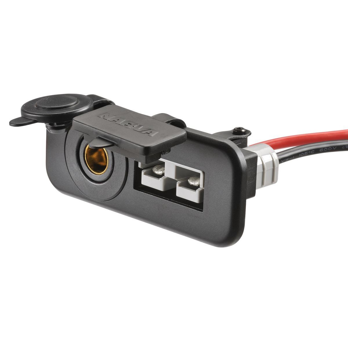 Narva HDRV 50A Merit Twin Socket, Flush Mount with Covers - 81147BL 4WD