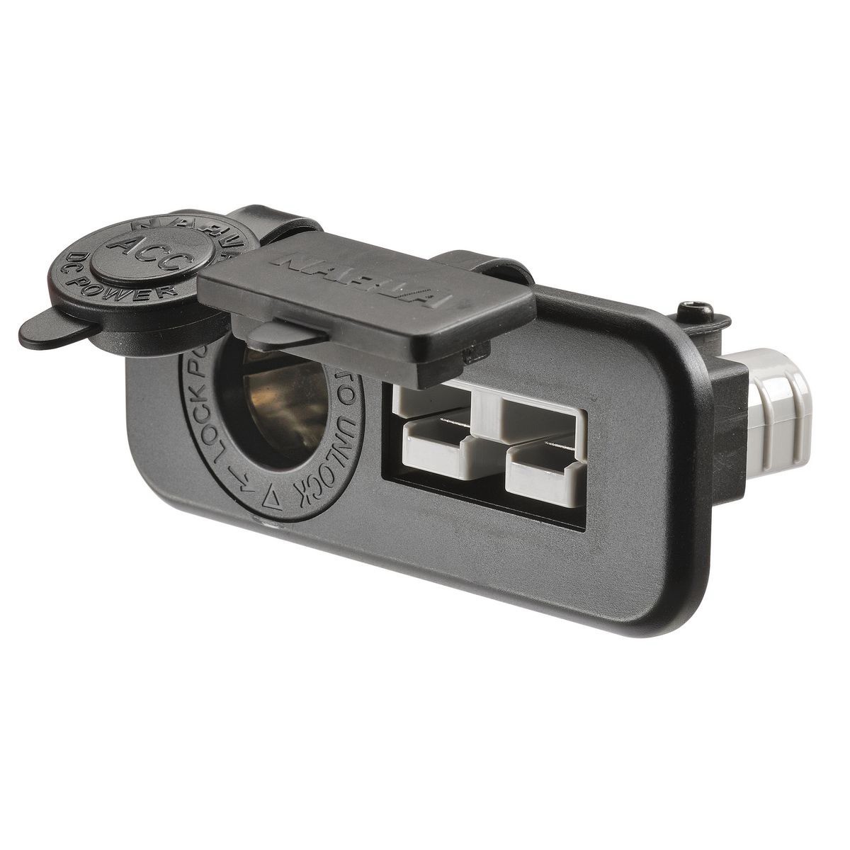 Narva HDRV 50A Accessory Twin Socket, Flush Mount, with Covers - 81143BL 4WD