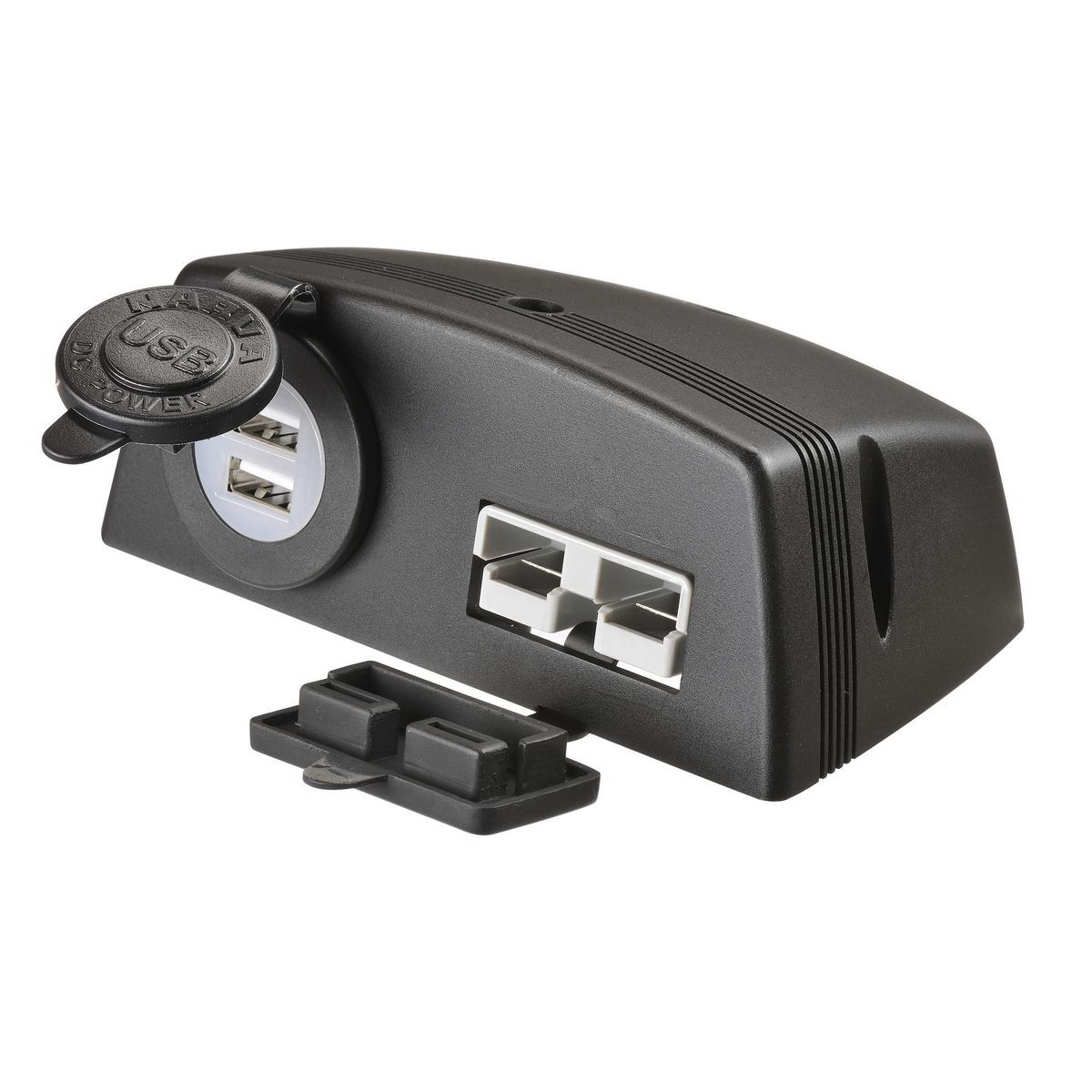 Narva HDRV 50A Dual USB Twin Socket, Surface Mount, with Covers - 81167BL 4WD