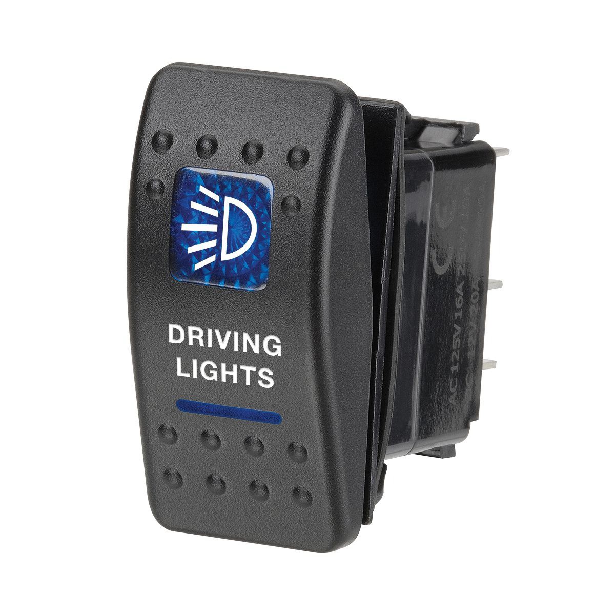 Narva Sealed Rocker Switch Off/On SPDT 12V Blue Illuminated Driving Lights Symbo