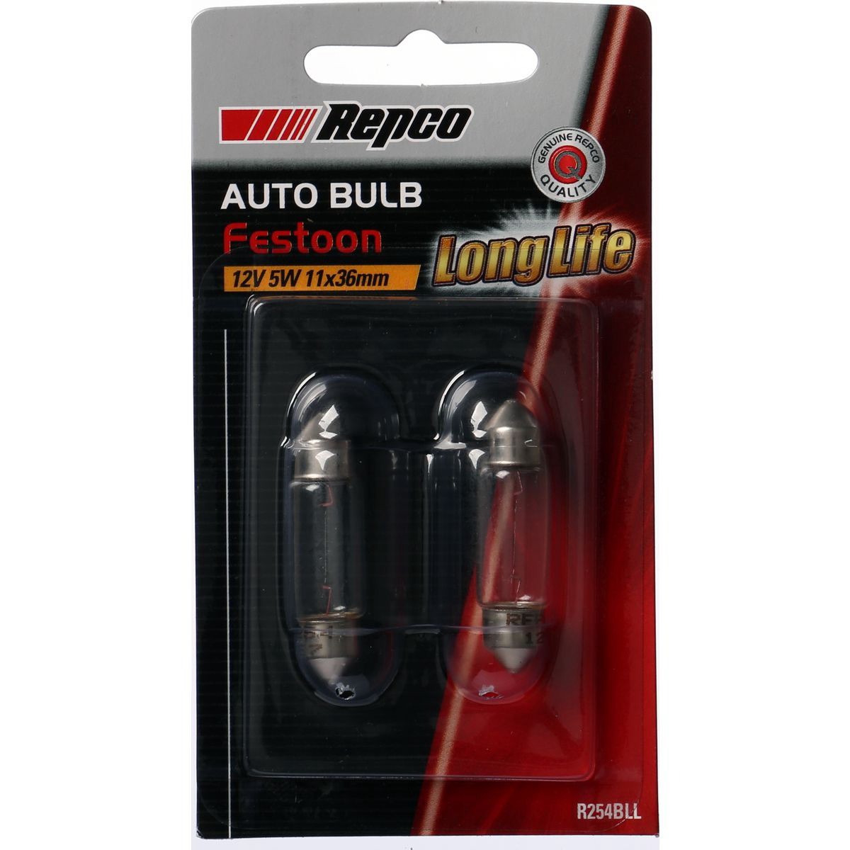 Repco 11X36 Festoon Globe 12V 5W SV8.5-8 Pack of 2 - R254BLL Car Wiring Adapter