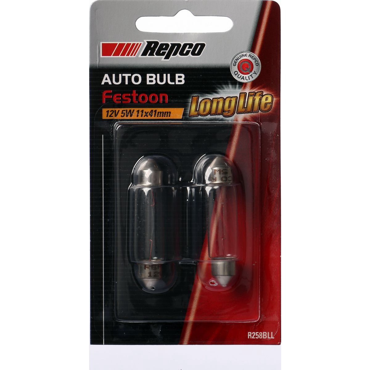 Repco 11X41 Festoon Globe 12V 5W SV8.5-8 Pack of 2 - R258BLL Car Wiring Adapter