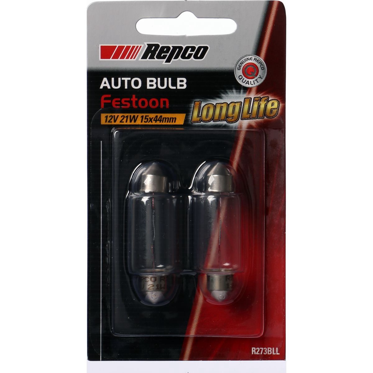 Repco 15X44 Festoon Globe 12V 21W SV8.5-8 Pack of 2 - R273BLL Car Wiring Adapter