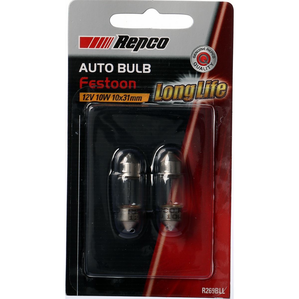 Repco 10X31 Festoon Globe 12V 10W Pack of 2 - R269BLL Car Wiring Adapter