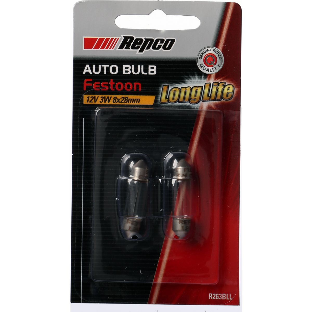 Repco 8X28 Festoon Globe 12V 3W SV7.8 Pack of 2 - R263BLL Car Wiring Adapter