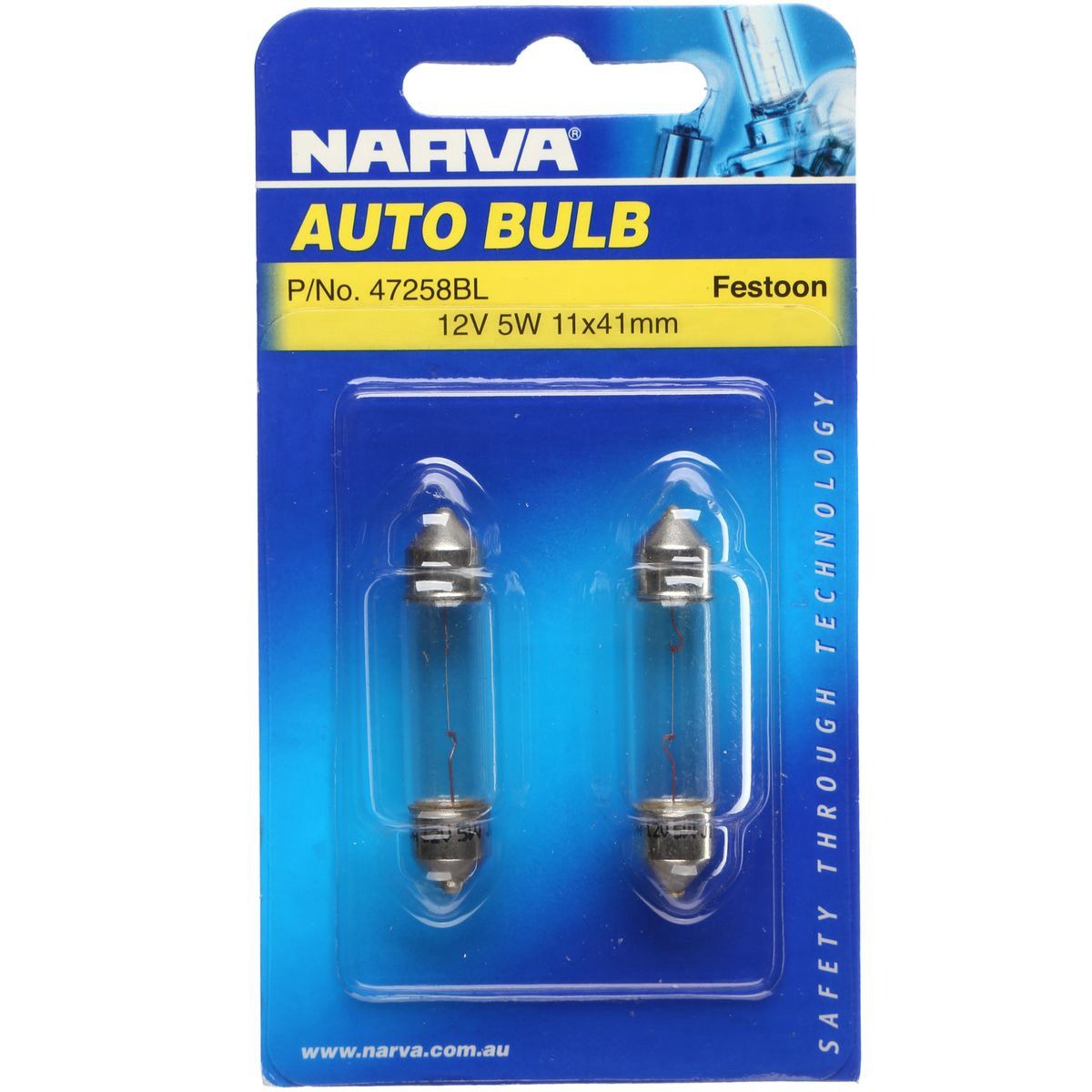 Narva Festoon SV8.5 Globe 12V 5W - 47258BL Car Wiring Adapter Car Lighting