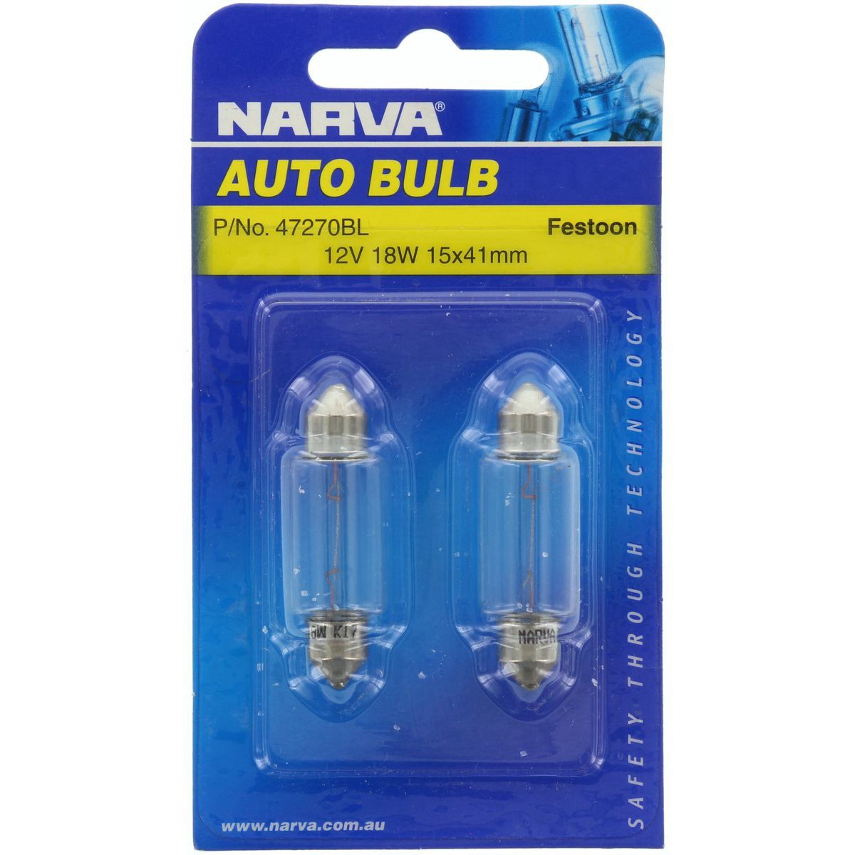 Narva Festoon SV8.5 Globe 12V 18W - 47270BL Car Wiring Adapter Car Lighting